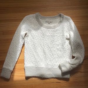White and gray loft sweater - medium